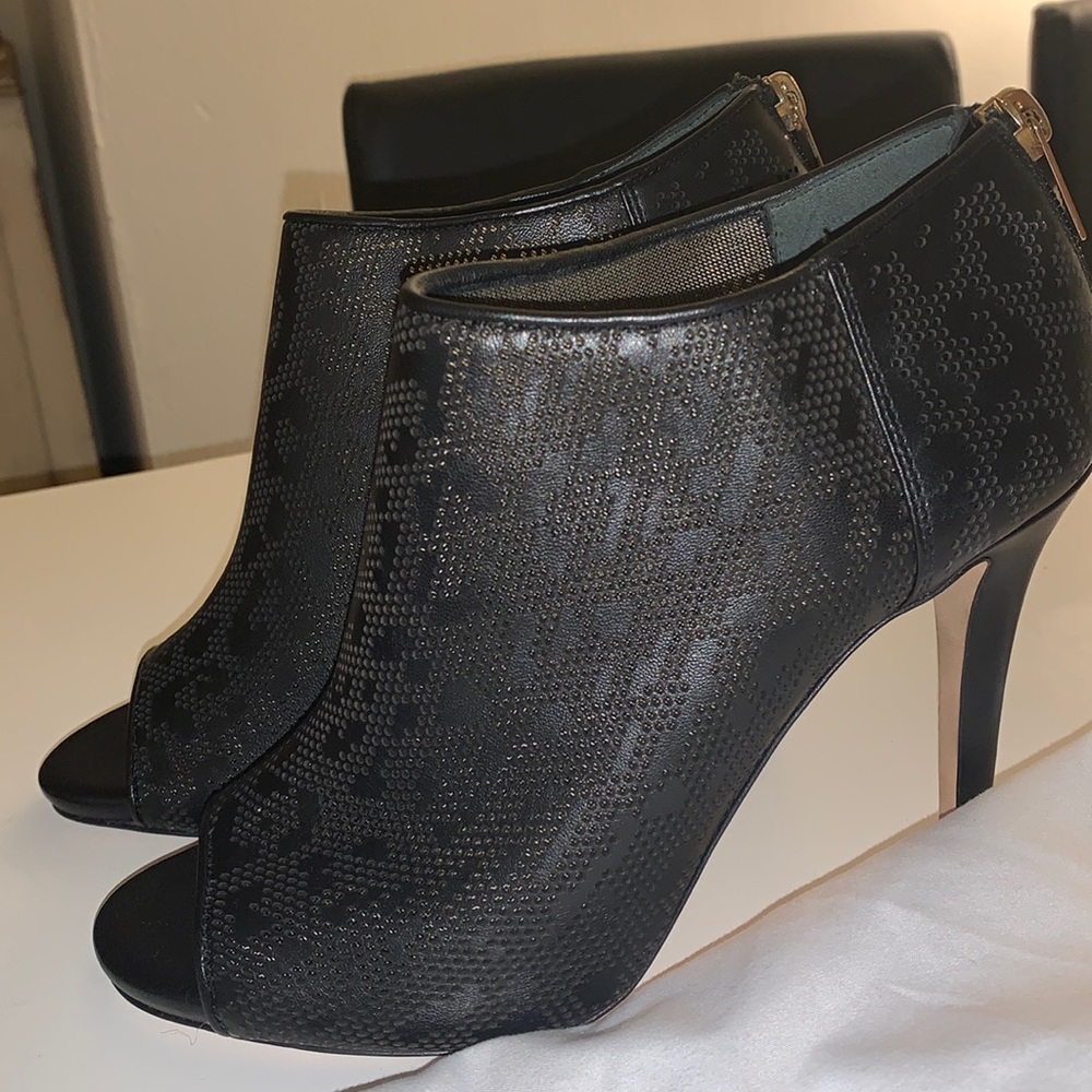 JIMMY CHOO Black Leather Heeled Ankle Boots